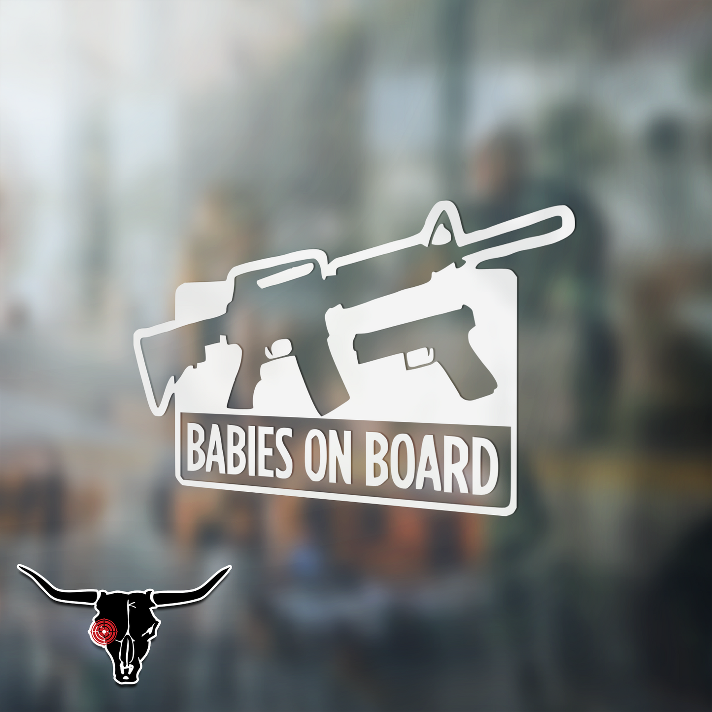 Baby On Board - Vinyl Decal - 2nd Amendment - M16 Pistol