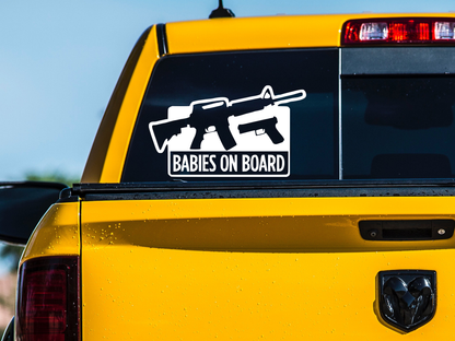 Baby On Board - Vinyl Decal - 2nd Amendment - M16 Pistol