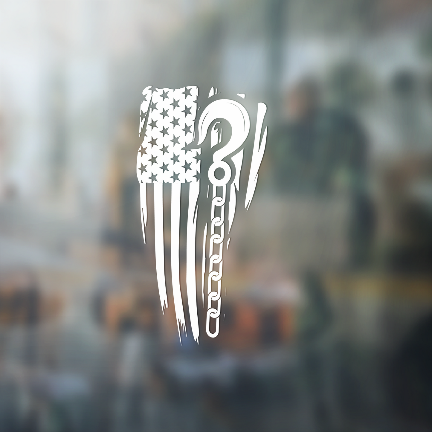 Towing Truck Patriotic Chain Hook US Flag Vinyl Decal