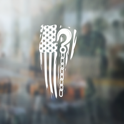 Towing Truck Patriotic Chain Hook US Flag Vinyl Decal